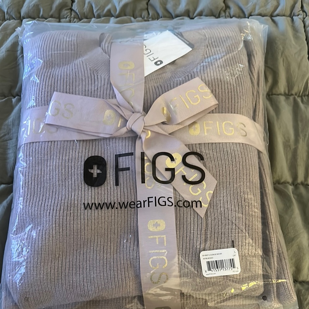 Figs Taupe Knit Lounge Set